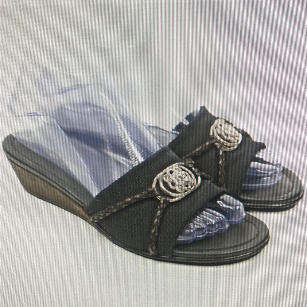 Elegant Black Wedge Sandals